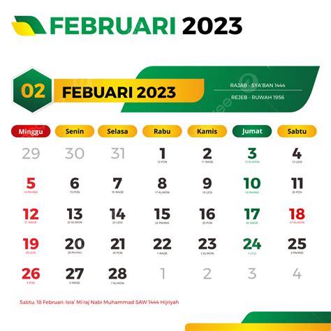 kalender islam februari 2023